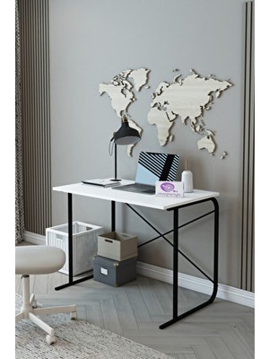 Morpanya Desk Metal Çalışma Masası Laptop Bilgisayar Masası Ofis Masası 60X100 cm Beyaz