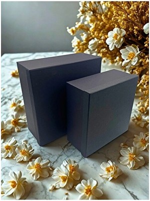 SmartBox Hediye Kutusu Siyah – Lüks Kutu, Takı, Sert Kutu, Doğum Günü, Sevgililer Günü, Çeyizlik - 26X26X11CM