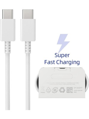 Elixem Samsung Uyumlu Süper Fast 120W 1 Metre Süper Hızlı Şarj Kablosu USB-C