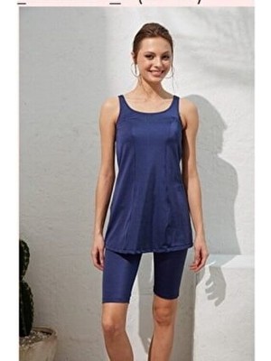 Pierre Cardin Kadın Lacivert Tesettür Tankini Takım Poliamid Karışımlı Düz Desen ile Şık