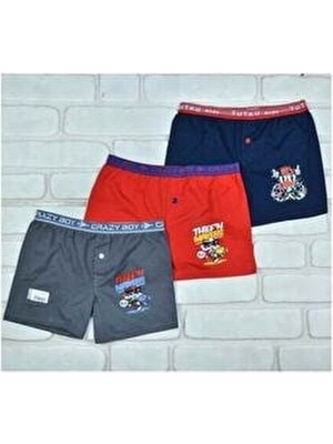 Tutku 3 Adet Çocuk Elastan Baskılı Boxer 0253