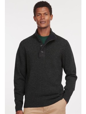 Barbour Patch Half Zip Kazak CH91 Charcoal