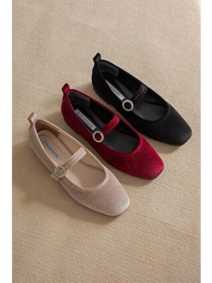 Straswans Berny  Kadın  Kemer  Detay  Kadife  Babet Vizon