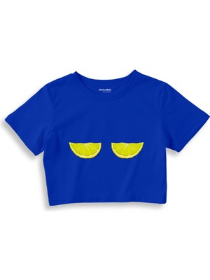 The Lucid Lab Sour Twins Crop Tişört - Mavi