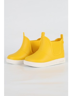 Boatilus Baby Beatly-B Çocuk Yağmur Çizmesi Sarı/White Düz Dolgu Topuklu Su Geçirmez Özellik