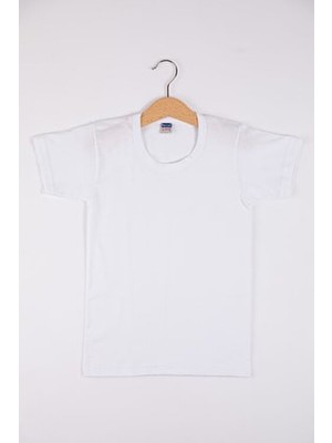 Berrak 1502 Erkek Çocuk Pamuk Fanila Atlet Kısa Kollu Bisiklet Yaka Beyaz Dokuma Kumaş