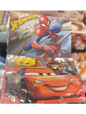 Ada Çanta Kırtasiye 2 Adet Puzzle Yap Boz (33CM*23CM*42PARÇA) ( Örümcek A. / Arabalar )