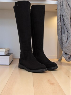 Mammamia Pierre Cardin 52066 Siyah Nubuk Tam Ortopedik Günlük Kadın Çizme