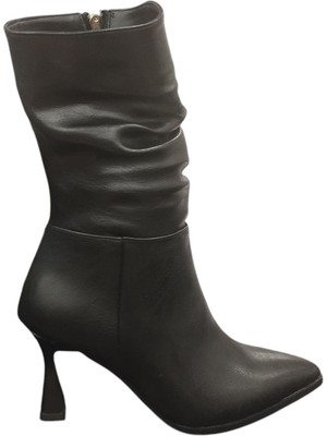 Ventes 9652010Z Yandan Fermuarlı 8 cm Ince Topuk Sivri Burun Günlük Şık Kadın Bot