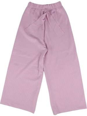 by BebekOdam Kız Çocuk Lila Fitilli Bol Paça Tayt Pantolon - 1015634
