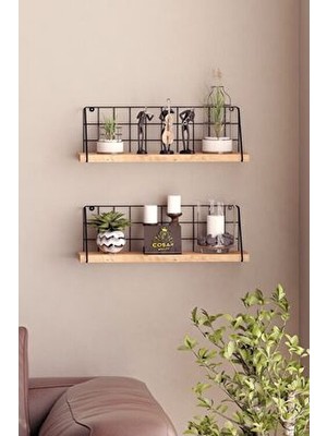 Cosargroup 2 Adet Modern Ege Duvar Rafı Metal Duvar Rafı Metal Mutfak Banyo Rafı 2 Adet