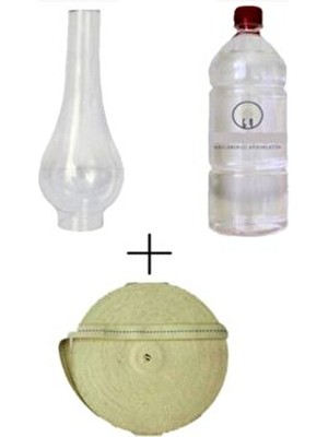 Sözen 14 No Gaz Lambası Camı Çap: 5 cm ve 14 No Fitil 1 Metre 250 ml Kandil Yakıtı