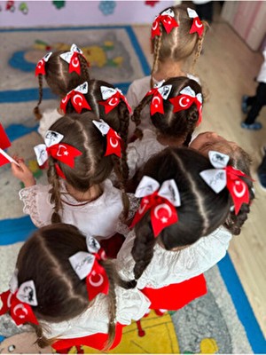 Melo 2 Adet- Türk Bayrağı ve Atatürk Imzası Desenli Bayrak 29 Ekim Klipsli Toka Seti