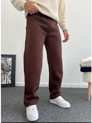 Felix Acı Kahve Şardonlu 3 Iplik Yumuşacık Baggy Kalıp Erkek Eşofman Altı