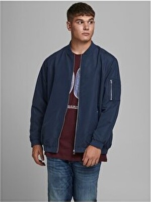 Jack & Jones Jack&jones Plus Büyük Beden Lacivert Erkek Bomber Ceket 12173990