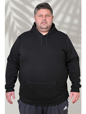 Yakamor Büyük Beden Unisex Kapüşonlu Üç Iplik Sweat