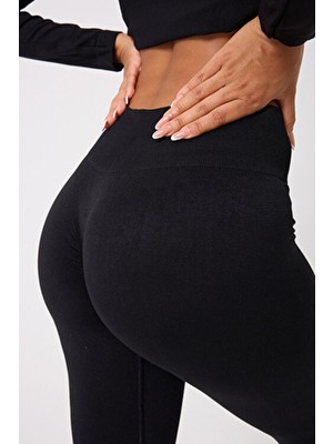 Forever More Aura Model Arkası Büzgülü Toparlayıcı Etkili Yüksek Bel Dikişsiz Tayt