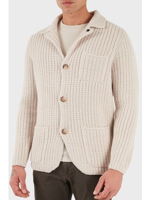 Gran Sasso % 100 Yün Regular Fit Düğmeli Örme Ceket Erkek Ceket 10166 25073 054