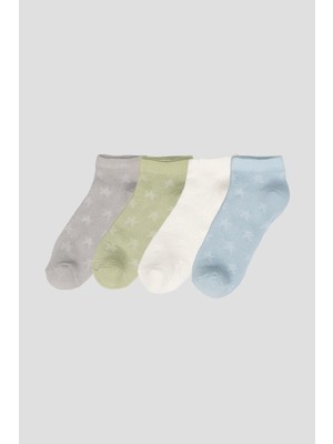 Defne Baby 4 Çift Yazlık Pamuklu Erkek Çocuk Patik Çorabı