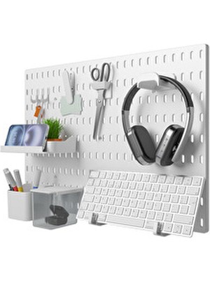 Çok Amaçlı Pano Organizatör Set 3 (52X36CM) Dübelli - Beyaz