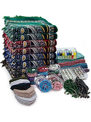 İhvan Online Sümbül Efendi 20 Kişilik Hac ve Umre Hediyelik Kadife Seccade Set