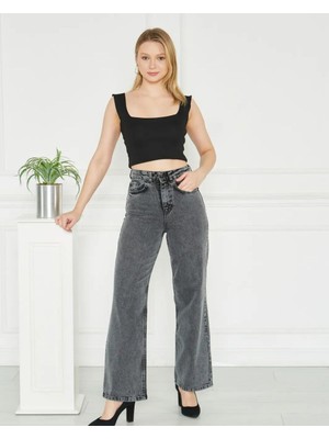 Bol Kesim Kadın Kot Pantolon