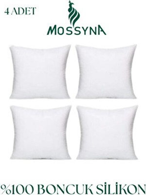 Mossyna 4'lü Ultra Dolgun Kırlent Iç Yastık Boncuk Silikon Farklı Ebat Seçeneği ve Yıkanabilir