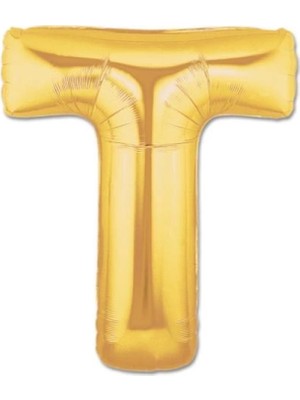 Marsilyan T Harf Folyo Balon Altın Renk  40 inç (K95)