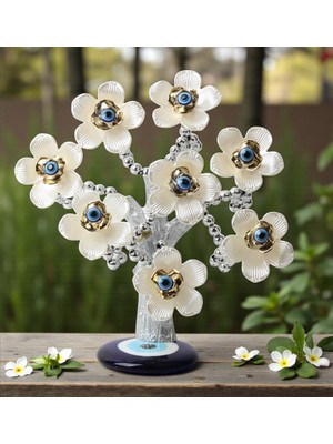 Elifeshop Feng Shui Nazar Boncuğu Ağacı Servet Çakra Şans Ağacı Biblo 20 Cm. Ev Ofis Yeni Yıl Hediyesi Model 2