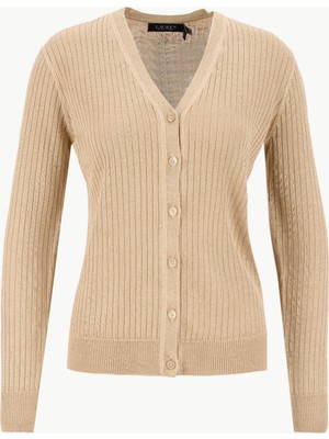 Lauren Ralph Lauren Yuvarlak Yaka Standart Düz Camel Kadın Kazak 200971350