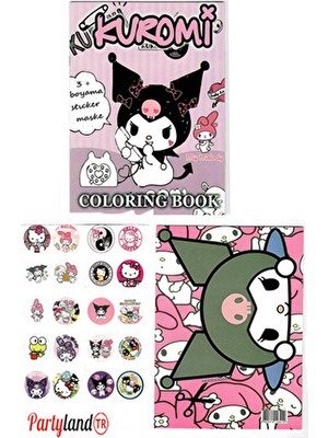 Partylandtr Kuromi Boyama Kitabı 10 Sayfa Anonim Yazar İçin Eğlenceli Boyama ve Sticker