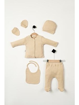 NEU KIDS Hastane Çıkış Setleri Raporlu Penye 5'li Set Yenidoğan Kıyafetleri - Hediye Paketli