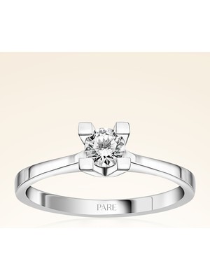 Pare Pırlanta H Renk  0,30 Karat Hrd Sertifikalı Tektaş Pırlanta Yüzük - PR00005-H41