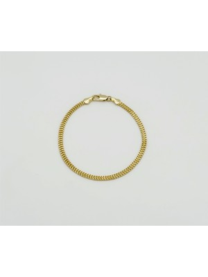 Mavika Jewellery 14K Gold Plated Italyan Nova Hasır Bileklik
