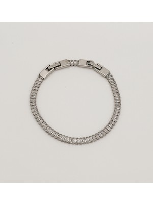 Mavika Jewellery White Gold Plated Baget Su Yolu Bileklik