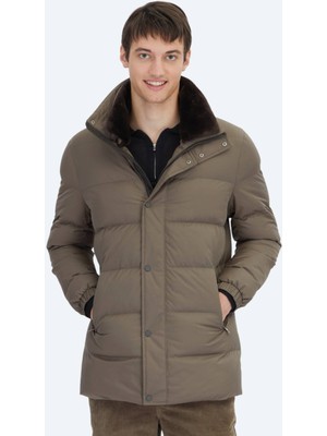 Kip Vizon Dik Yaka Casual Dokuma Kaban