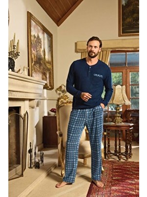 Aydoğan Lodos Store Erkek Uzun Kollu Patlı Termal Pijama Takımı Ekose Desenli