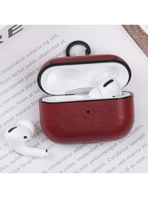 Guleron Airpodss Pro 3 Uyumlu (2025) Lüx Deri Suni Deri Kılıf 360 Koruma+Kanca