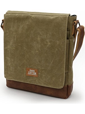 Dark Cotton 7112 Western Camel Suya Dayanıklı Mumlu Kanvas Postacı Omuz Laptop Okul Çantası