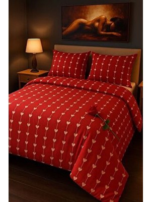 Sheri Home Kalp Model Çift Kişilik Nevresim (Yorgan Kılıfı+2 Adet Yastık KILIFI)8886567