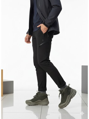 Humtto Ortopedik Kaymaz Taban Trekking-Kar Botu Haki Su Geçirmez Bağcıklı Dış Malzeme Gore-Tex