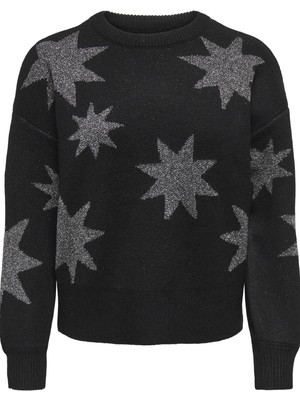 Only Rosie Ls O-Neck Glitter Kadın Triko Kazak – Işıltılı Bisiklet Yaka