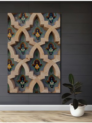 Teona Ahşap Islam Geometrik Sanat Ahşap Dekoratif Tablo Dikdörtgen Tablo