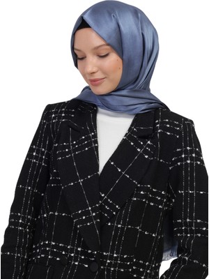 Manolyaşal İslamic Hijab Çift Taraflı Düz Jakar Şal – Parlak & Mat Dokulu, Özel Gün Şalı, Düz Renk