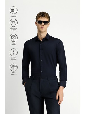 Kiğılı Uzun Kol Regular Fit Düz Gömlek