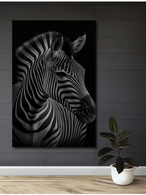 Teona Ahşap Büyülü Zebra Yağlı Boya Görünümlü Dekoratif Ahşap Tablo Dikdörtgen Tablo