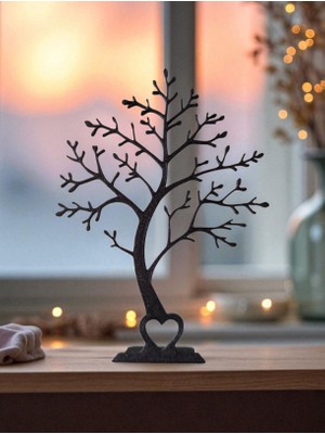 Antilop Dekoratif Ağaç Figürü | Minimal Masa ve Raf Süsü | Kalp Detaylı Modern Ev Dekoru