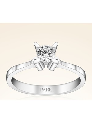 Pare Pırlanta F Renk 0,40 Karat Hrd Sertifikalı Tektaş Pırlanta Yüzük - PR00302-H39