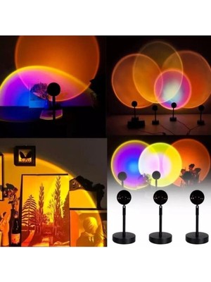 Store Fullf Ape Gün Batımı Projektör Masa Lambası 1BW-Beyaz Ahşap Dekoratif Işık