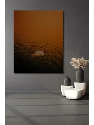 Teona Ahşap Gökyüzünde Batan Güneşin Gizemi Yağlı Boya Görünümlü Dekoratif Ahşap Tablo Dikdörtgen Tablo